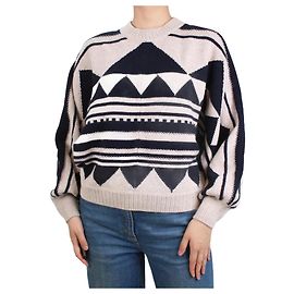 Ba&Sh Neutraler Pullover mit geometrischem Muster – Größe UK 8 Andere