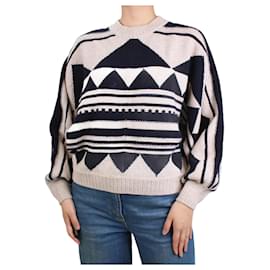 Ba&Sh-Neutraler Pullover mit geometrischem Muster – Größe UK 8-Andere