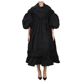 Simone Rocha Schwarzer, gefütterter Mantel – Größe UK 10 Schwarz