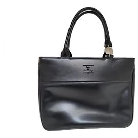 Inès de la Fressange Black Leather Handbag Black