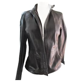 Autre Marque-Black lambskin jacket, taille 1.-Black