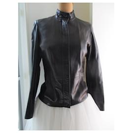 Autre Marque-Black lambskin jacket, taille 1.-Black