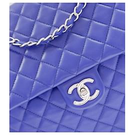 Chanel-Mochila Chanel Urban Spirit Couro de Cordeiro Azul-Azul