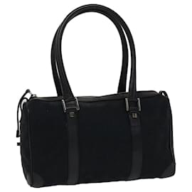 Gucci-GUCCI GG Canvas Hand Bag Black Auth 49079-Black
