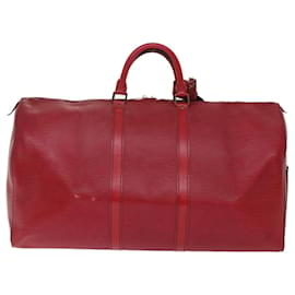 Louis Vuitton-Louis Vuitton Epi Keepall 55 Boston Bag Red M42957 LV Auth 48982-Red