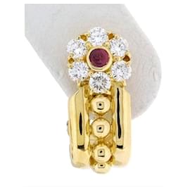 Christian Dior-Boucles d'oreilles en or et diamants Christian Dior-Jaune