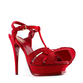 Saint Laurent-SAINT LAURENT  Sandals T.EU 39 leather-Red