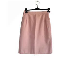 Yves Saint Laurent Knee Length Wool Skirt Pink