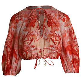Blusa Zimmermann Lyre estampada em linho multicolorido Multicor