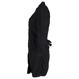 Prada-Prada Classic Single-Breasted Raincoat in Black Polyamide -Black