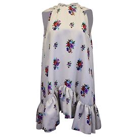 Mini-robe florale à volants MSGM en polyester blanc Autre Imprimé python