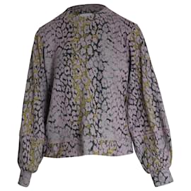 Ganni-Ganni Isoli Metallic-Sweatshirt aus Baumwolle mit Animal-Print-Andere