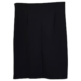 Theory-Theory High-Waist Knit Mini Skirt in Black Polyamide-Black
