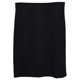 Theory-Theory High-Waist Knit Mini Skirt in Black Polyamide-Black