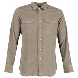 Camisa de veludo tingida Tom Ford em algodão cáqui Verde Caqui