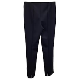 Theory-Theory Tech Knit Slim-Fit Trousers in Navy Blue Polyester-Navy blue