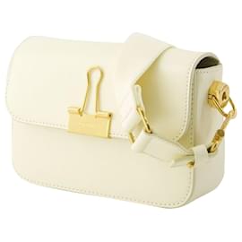 Off White-Bolso Hobo Plain Binder - Blanco Roto - Cuero - Beige-Castaño,Beige