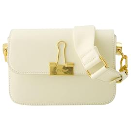 Off White-Bolso Hobo Plain Binder - Blanco Roto - Cuero - Beige-Castaño,Beige