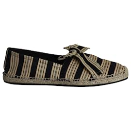 Tory Burch-Tory Burch Stripe Bow Espadrille Flats In Multicolor Canvas-Multiple colors