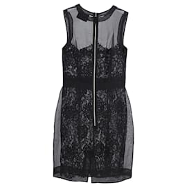 Dolce & Gabbana-Vestido de encaje Dolce & Gabbana en poliamida negra-Negro