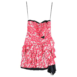 Marc Jacobs-Marc By Marc Jacob Ruffled Printed Mini Dress in Pink Silk-Pink