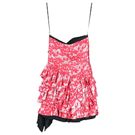 Marc Jacobs-Marc By Marc Jacob Ruffled Printed Mini Dress in Pink Silk-Pink