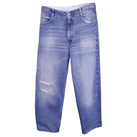 Maison Martin Margiela-mm6 Maison Margiela Keyring-Detail Straight-Leg Jeans in Light Blue Denim-Blue,Light blue