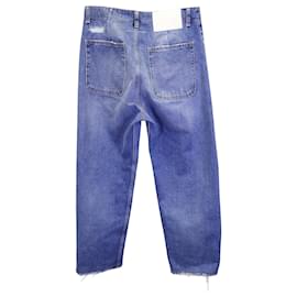 Maison Martin Margiela-mm6 Maison Margiela Jeans de perna reta com detalhe de chaveiro em jeans azul claro-Azul,Azul claro