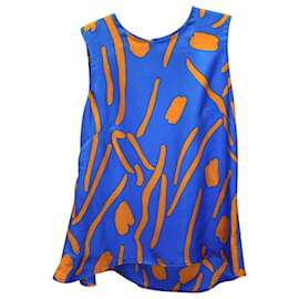 Diane Von Furstenberg-Diane Von Furstenberg Printed Top in Blue Silk-Other