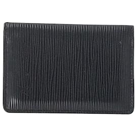 Louis Vuitton-Louis Vuitton Pocket Organizer/Card Holder in Black Epi Leather -Black