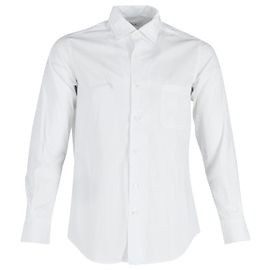 Camicia Classica Button Down Loro Piana in Cotone Bianco Bianco