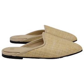 Mules Totême Slip On de Rafia Beige Castaño Beige