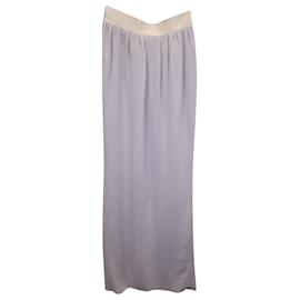 Lanvin-Lanvin Bow Detail Maxi Skirt in Grey Acetate-Grey