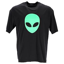Balenciaga-Camiseta Balenciaga Alien Print em algodão preto-Preto
