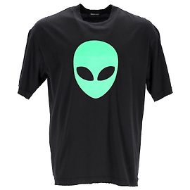 T-shirt Balenciaga con stampa Alien in cotone Nero Nero