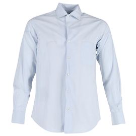 Klassisches Button-Down-Hemd von Loro Piana aus hellblauer Baumwolle Blau Hellblau