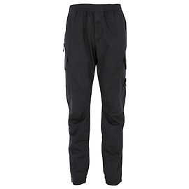 Calça cargo cônica com cintura elástica Stone Island em algodão preto Preto