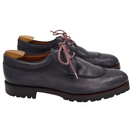 Derbies à Lacets Berluti en Cuir de Veau Noir Cuir Noir