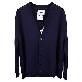 Cardigan cozido Jil Sander em lã azul marinho Azul Azul marinho