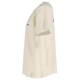 Balenciaga-T-shirt Balenciaga Jersey con logo vintage in cotone color crema-Bianco,Crudo