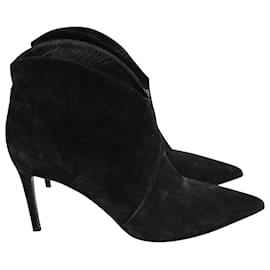 Saint Laurent-Saint Laurent Ankle Boots in Black Suede-Black