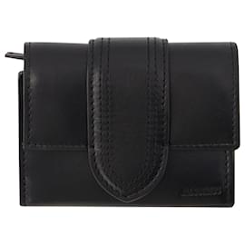 Jacquemus-Porta-cartões Le Compact Bambino - Jacquemus - Couro - Preto-Preto