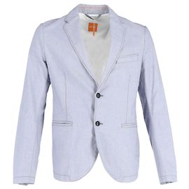 Hugo Boss Single-Breasted Blazer in Light Blue Polyester Blue Light blue