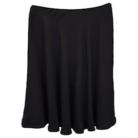 Prada-Prada A-Line Skirt in Black Viscose-Black