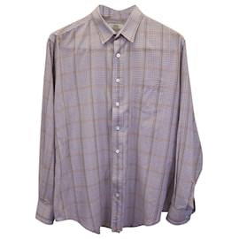 Ami Paris-Ami Paris Checkered Long Sleeve Dress Shirt in Purple Cotton-Other