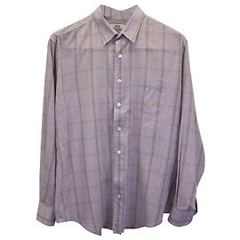 Camicia elegante a maniche lunghe a quadri Ami Paris in cotone viola Altro