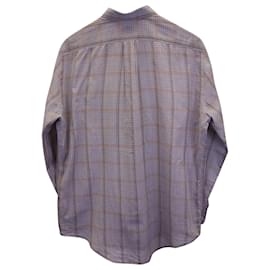 Ami Paris-Ami Paris Checkered Long Sleeve Dress Shirt in Purple Cotton-Other