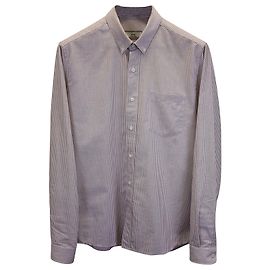 Camicia elegante a maniche lunghe a righe Ami Paris in cotone marrone Altro