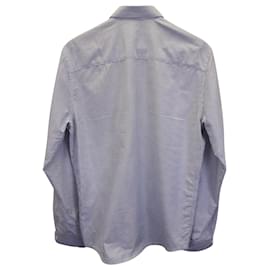 Ami Paris-Camisa social listrada de manga comprida Ami Paris em algodão azul e branco-Outro