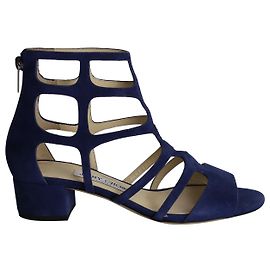 Jimmy Choo Ren 35 Sandals in Blue Suede Blue